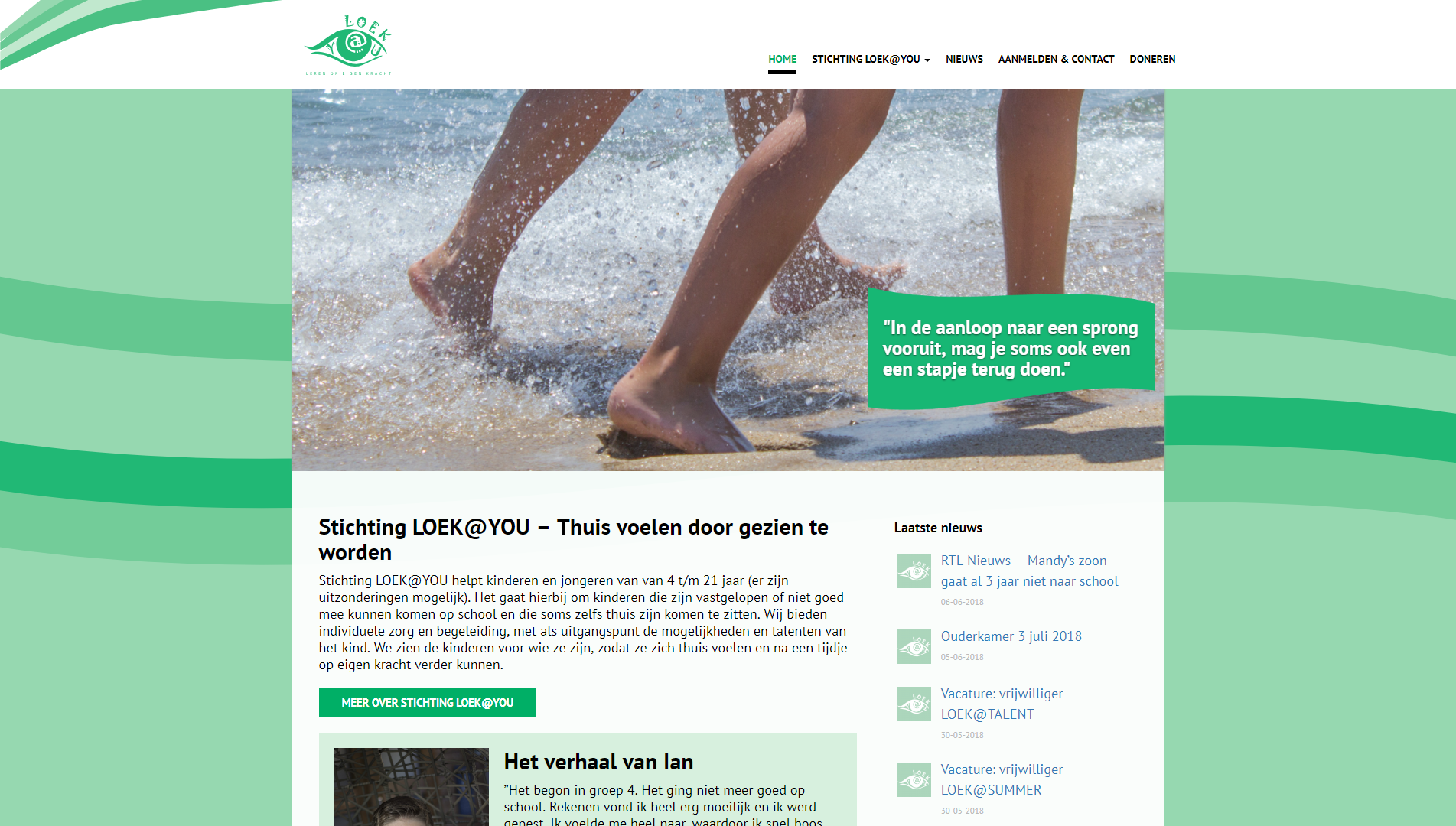 Live website - homepage Loek@You